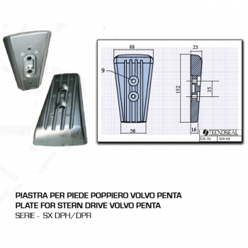 Placa de pie de popa Volvo Penta Serie SX DPH DPR