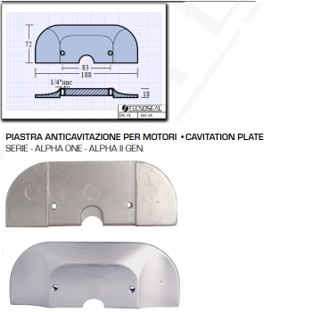 Placa anticavitación para motores Alpha One Alpha II Gen