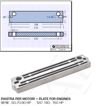 Placa para motores Tohatsu 60 70 90 CV 120140150 CV