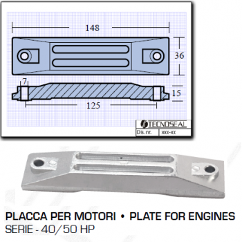 Placa para motores Honda 40 50 HP