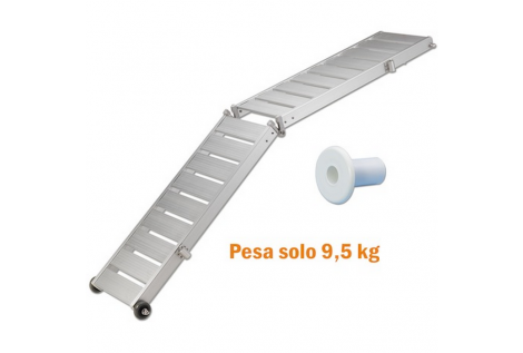 Pasarela plegable de aluminio antideslizante.