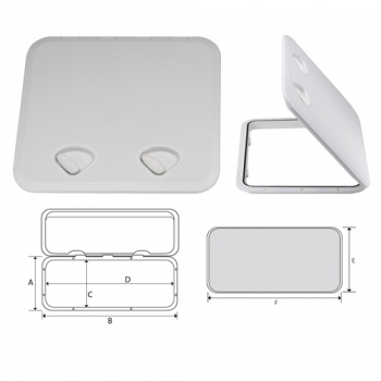 Puerta impermeable transitable en ABS completa con orificios para retinas 460x510 mm