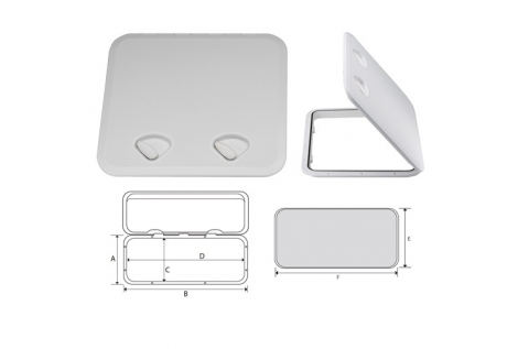 Puerta impermeable transitable en ABS completa con orificios para retinas 460x510 mm