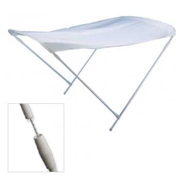 Toldo parasol en aluminio pintado blanco Lona blanca fuerte