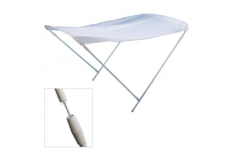 Toldo parasol en aluminio pintado blanco Lona blanca fuerte